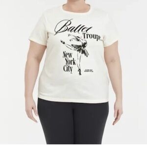 Zoe + Liv Cream Ballet Graphic Tee size 3x short sleeve crew neck